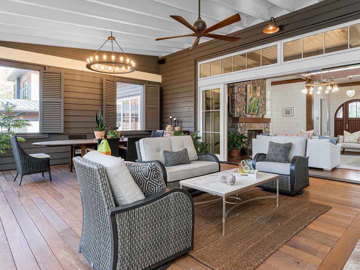 contemporary farmhouse style sunroom