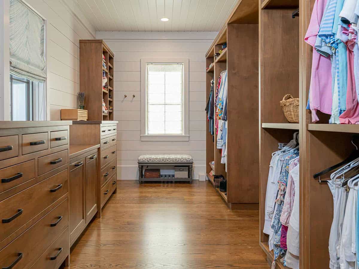 contemporary farmhouse style walk-in closet