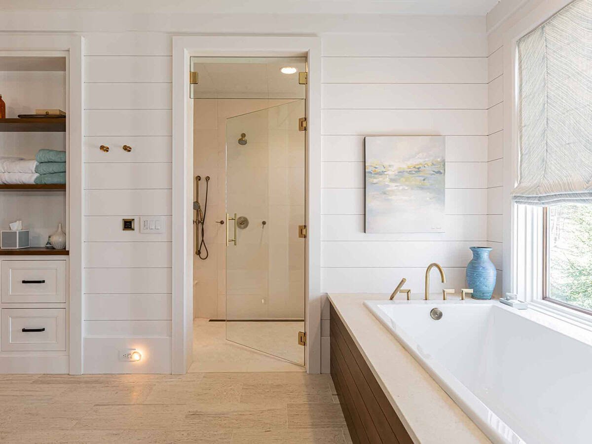 contemporary farmhouse style bathroom