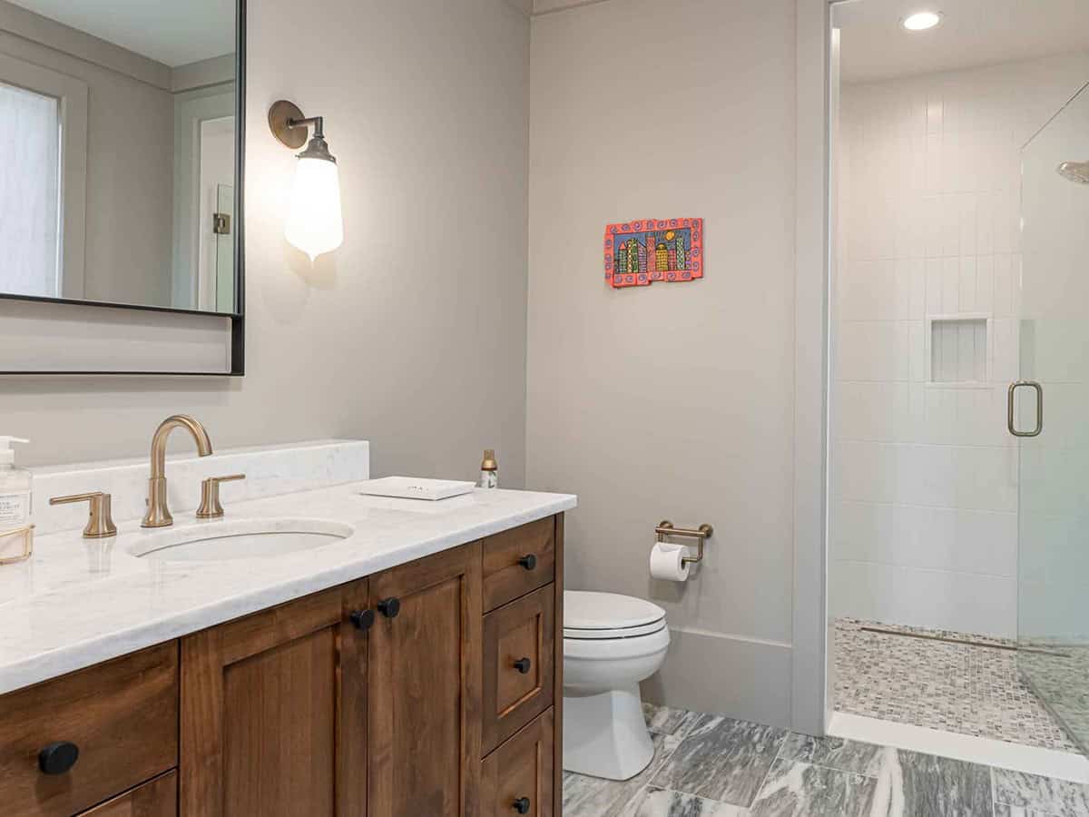 contemporary farmhouse style bathroom
