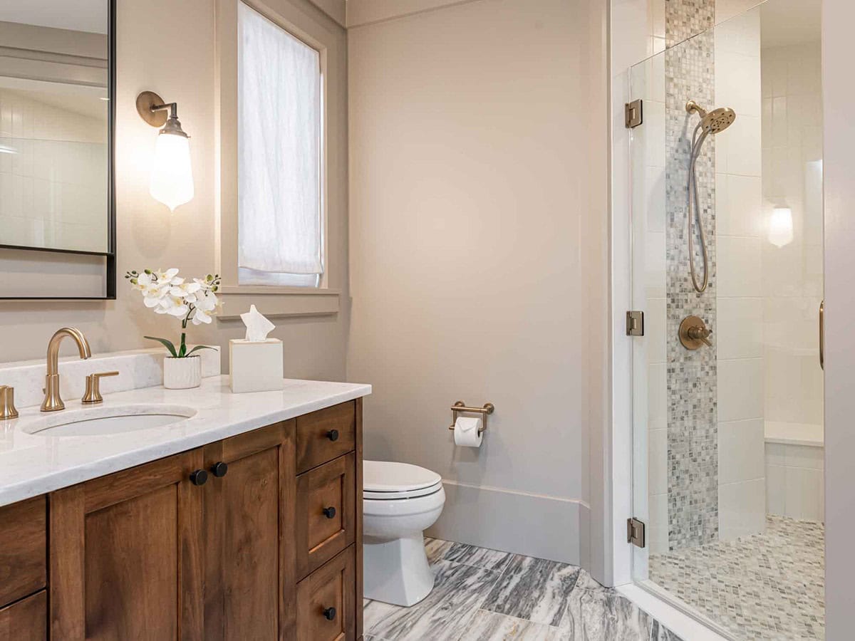 contemporary farmhouse style bathroom
