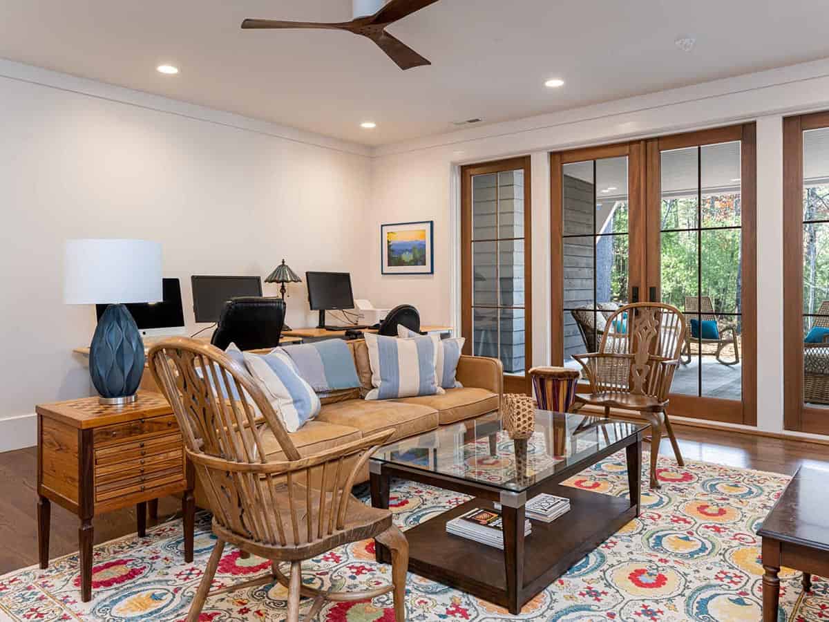 contemporary farmhouse style family room