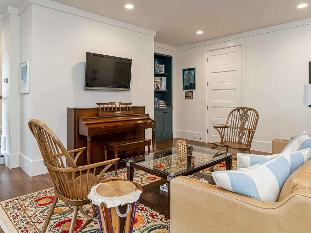 contemporary farmhouse style family room