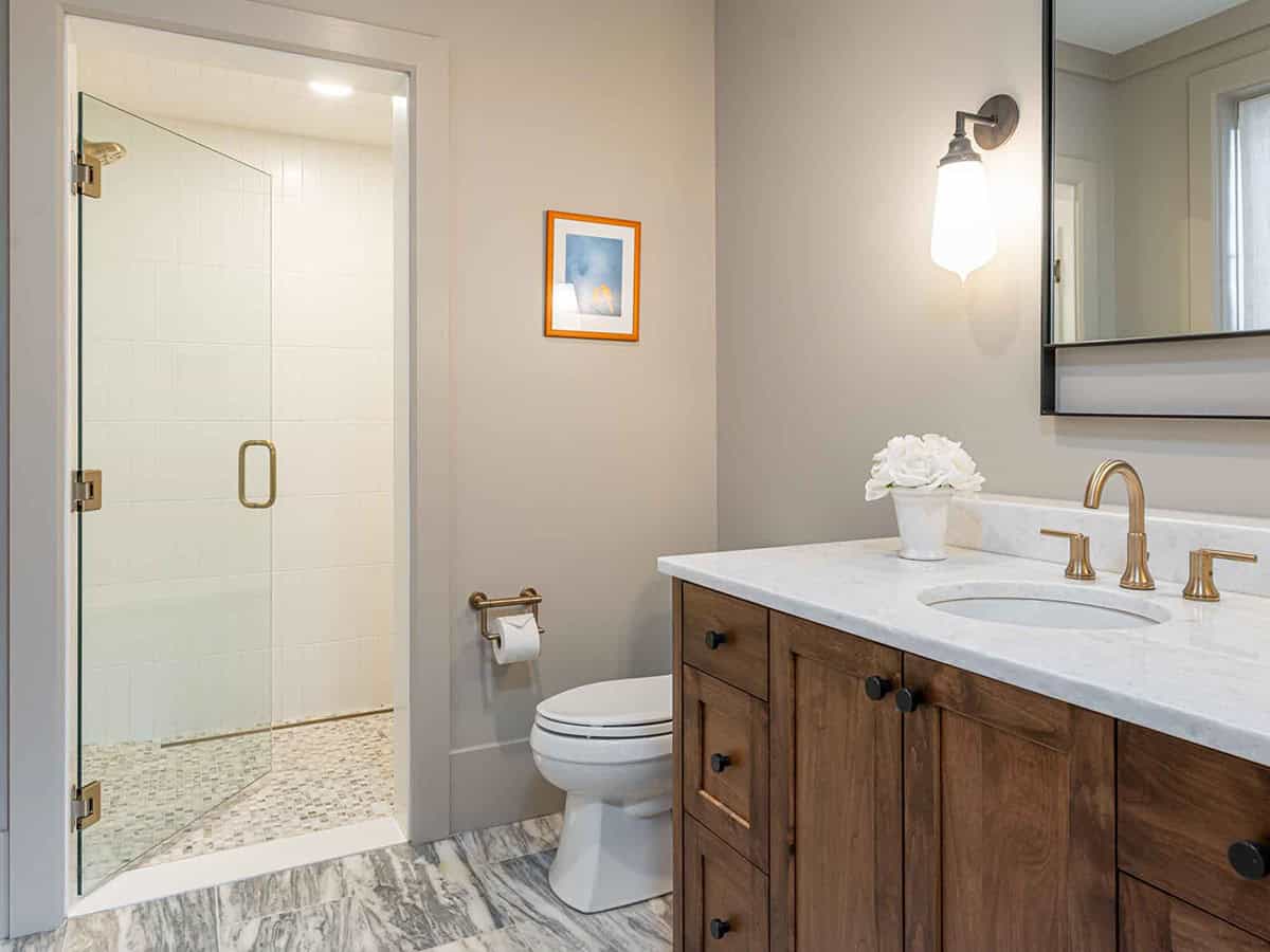 contemporary farmhouse style bathroom