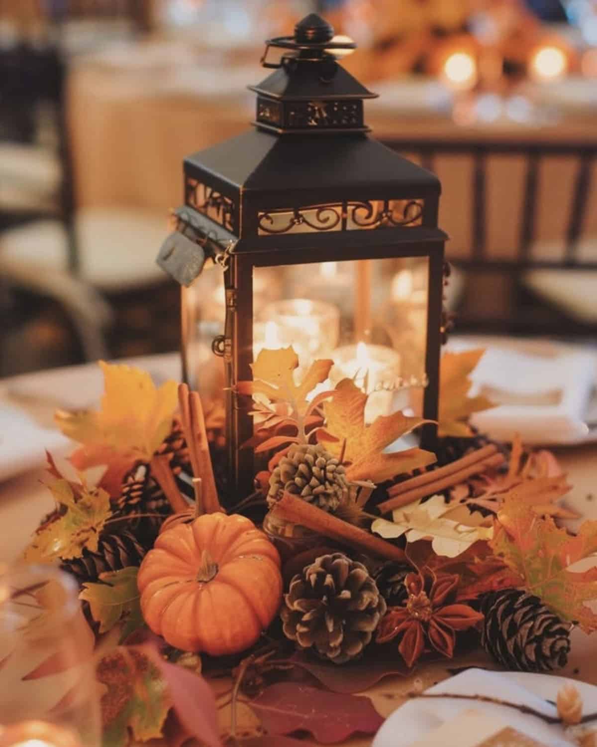 autumn lantern centerpiece