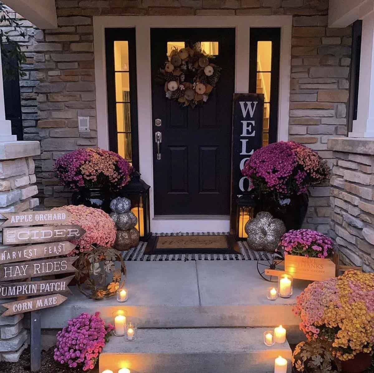 fall decorated front porch