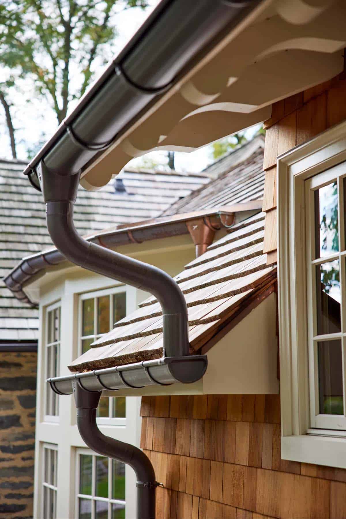 stone house exterior roof detail