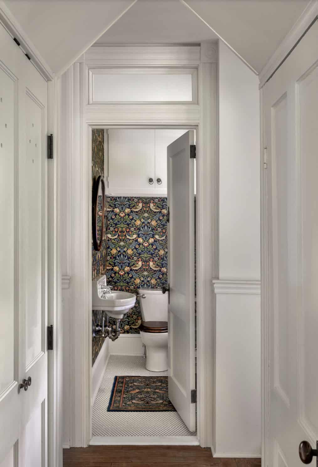 craftsman style powder room