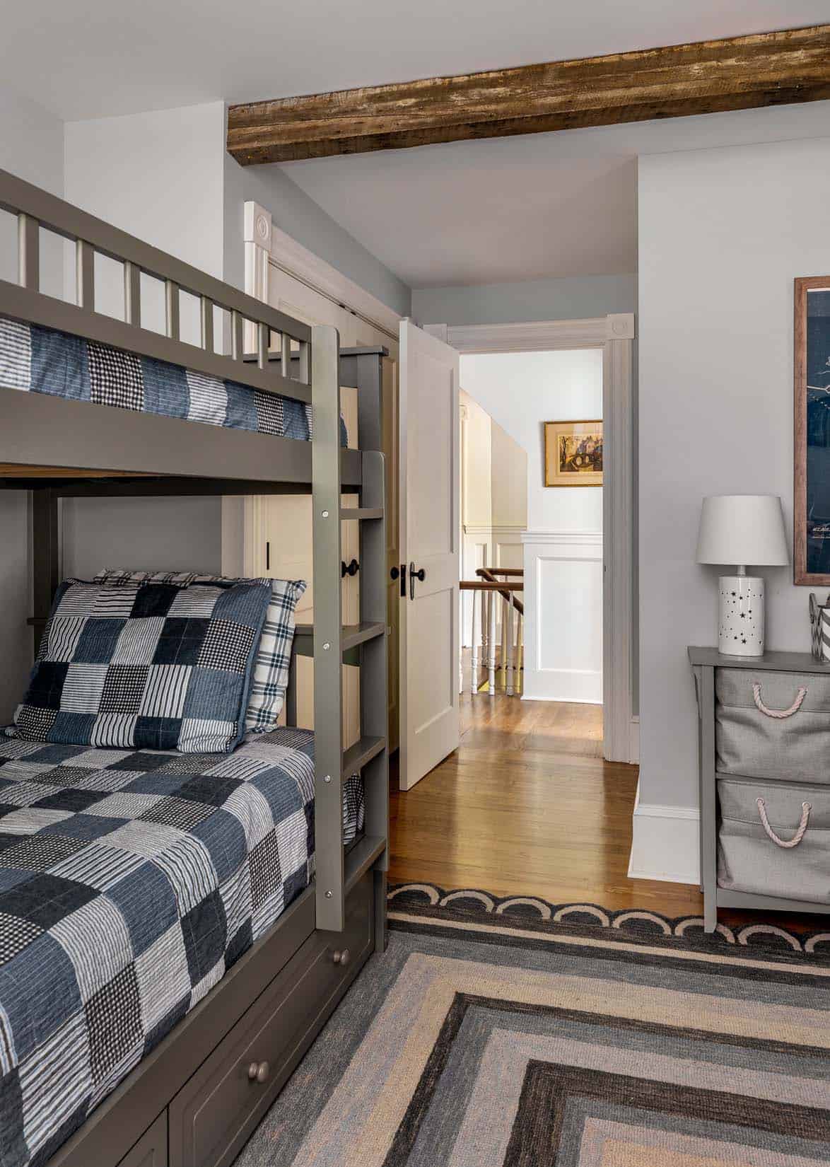 craftsman style kids bunk bedroom
