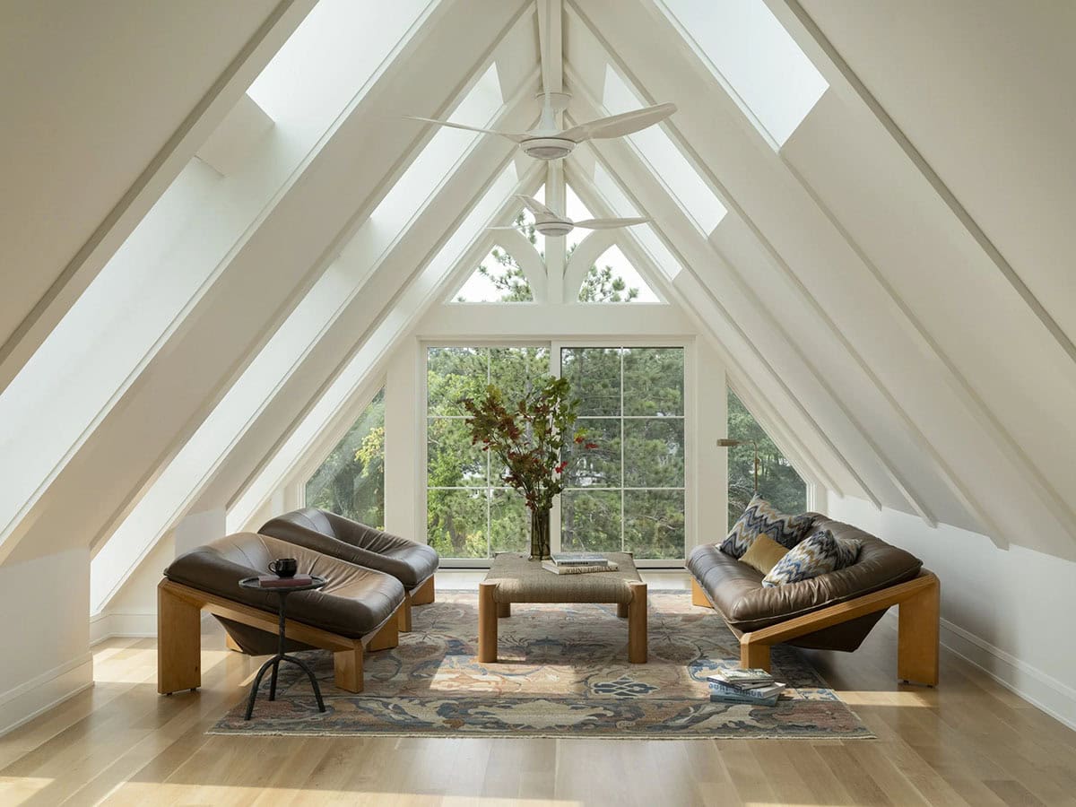 contemporary attic family room