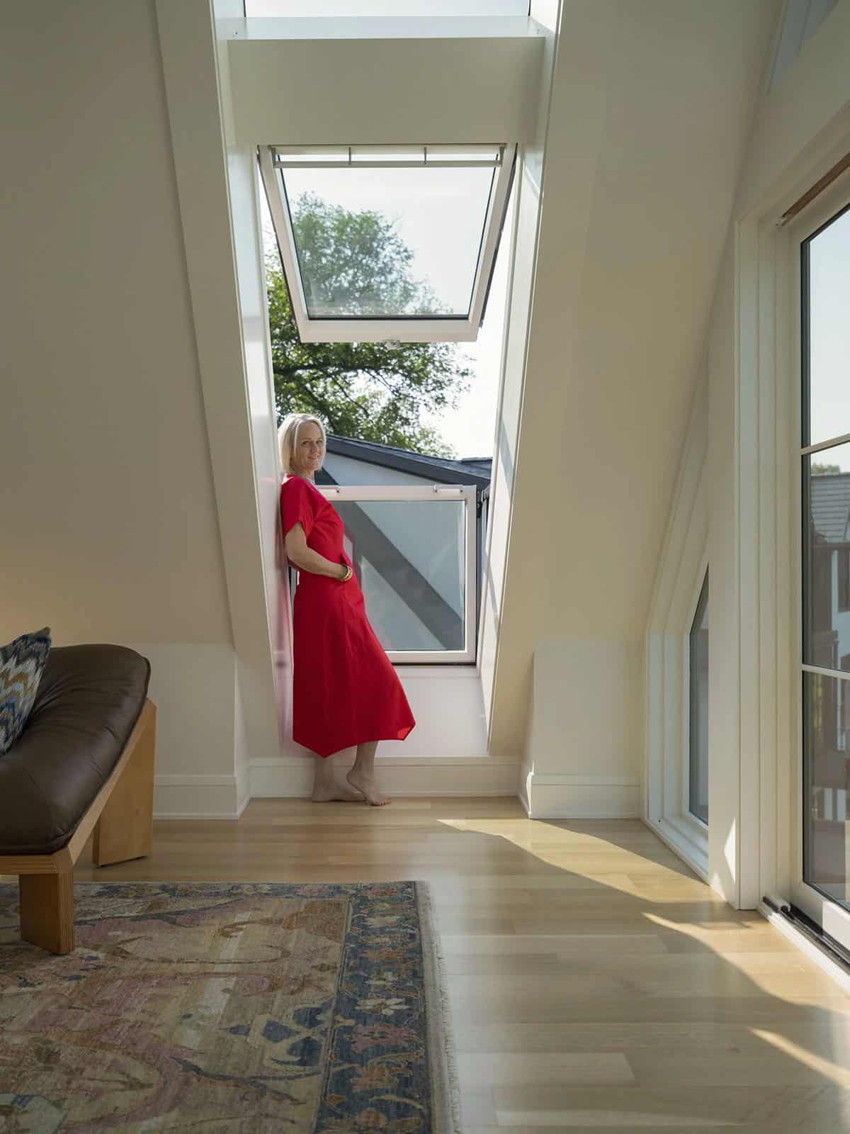 contemporary attic family room