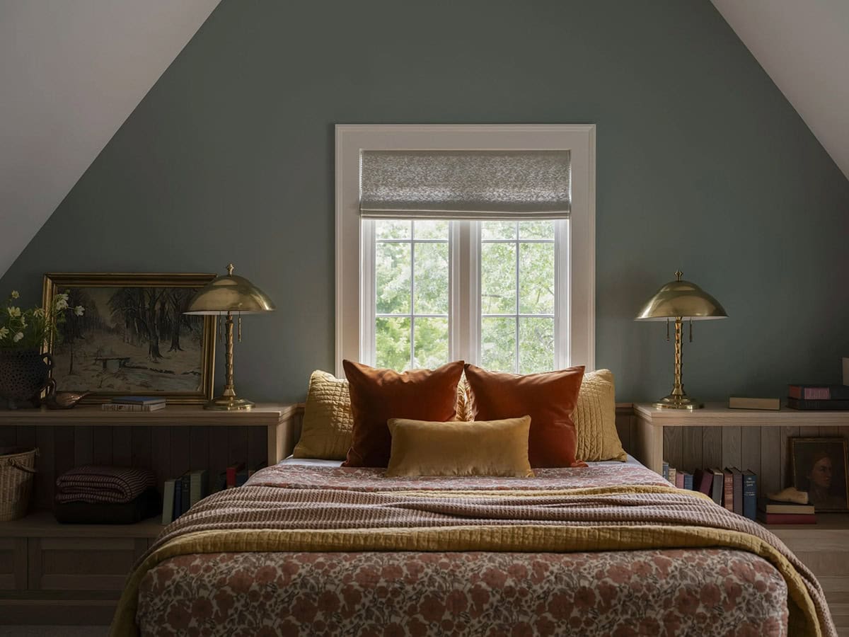 contemporary attic bedroom