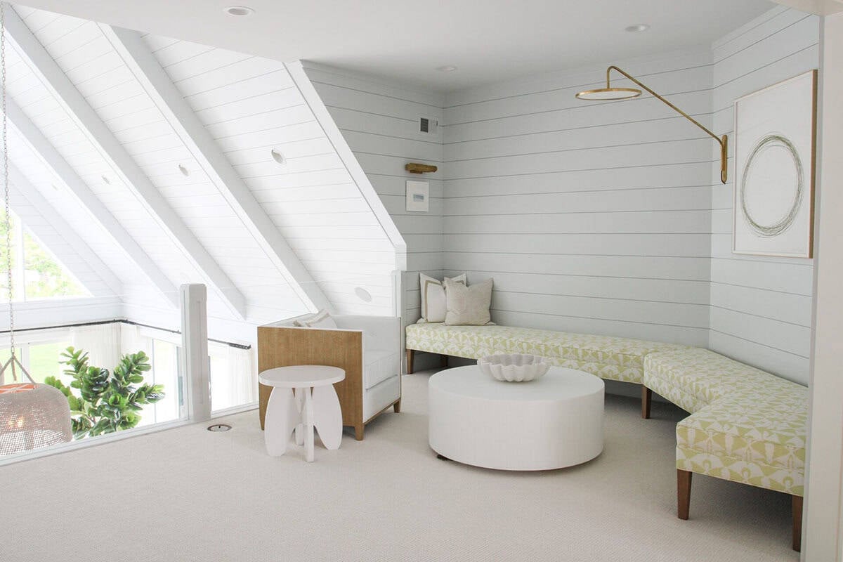contemporary upstairs reading nook