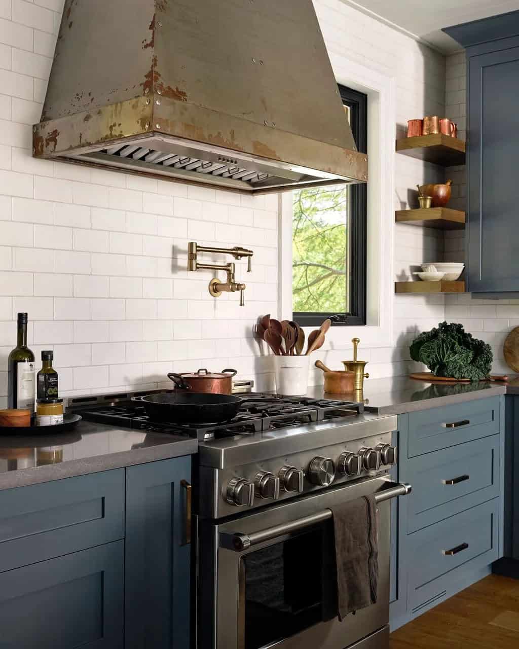 traditional style kitchen range wall