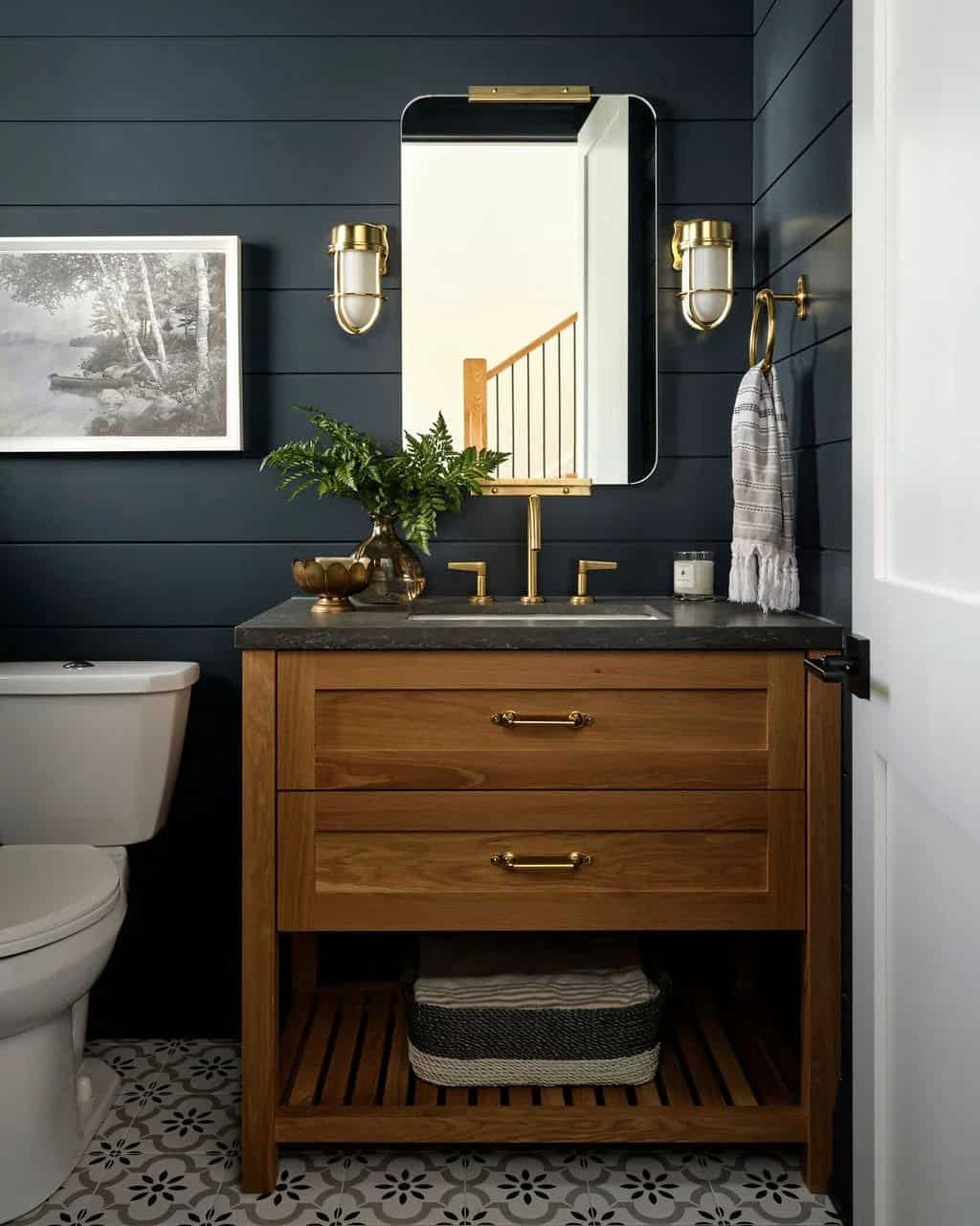 traditional style powder room
