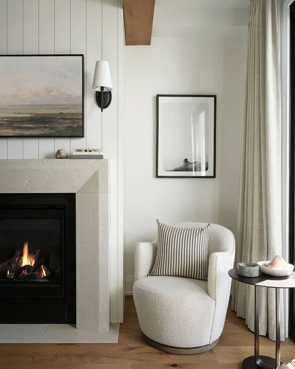 traditional style bedroom with a fireplace