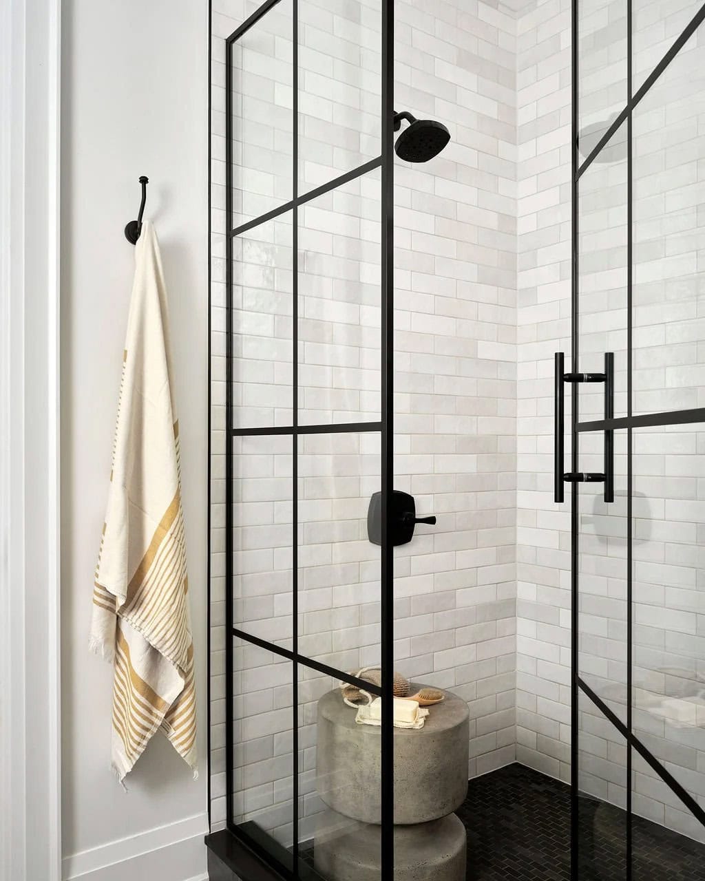traditional style bathroom shower