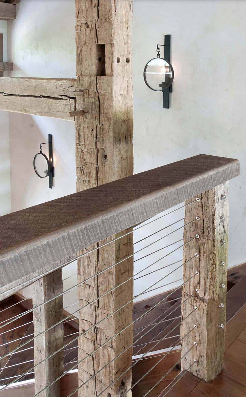 modern barn style staircase detail