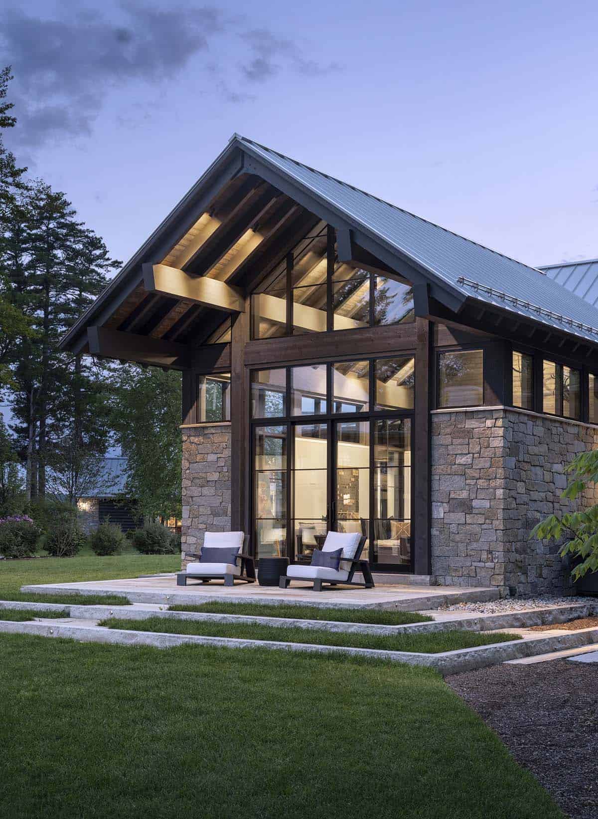 modern lake house exterior