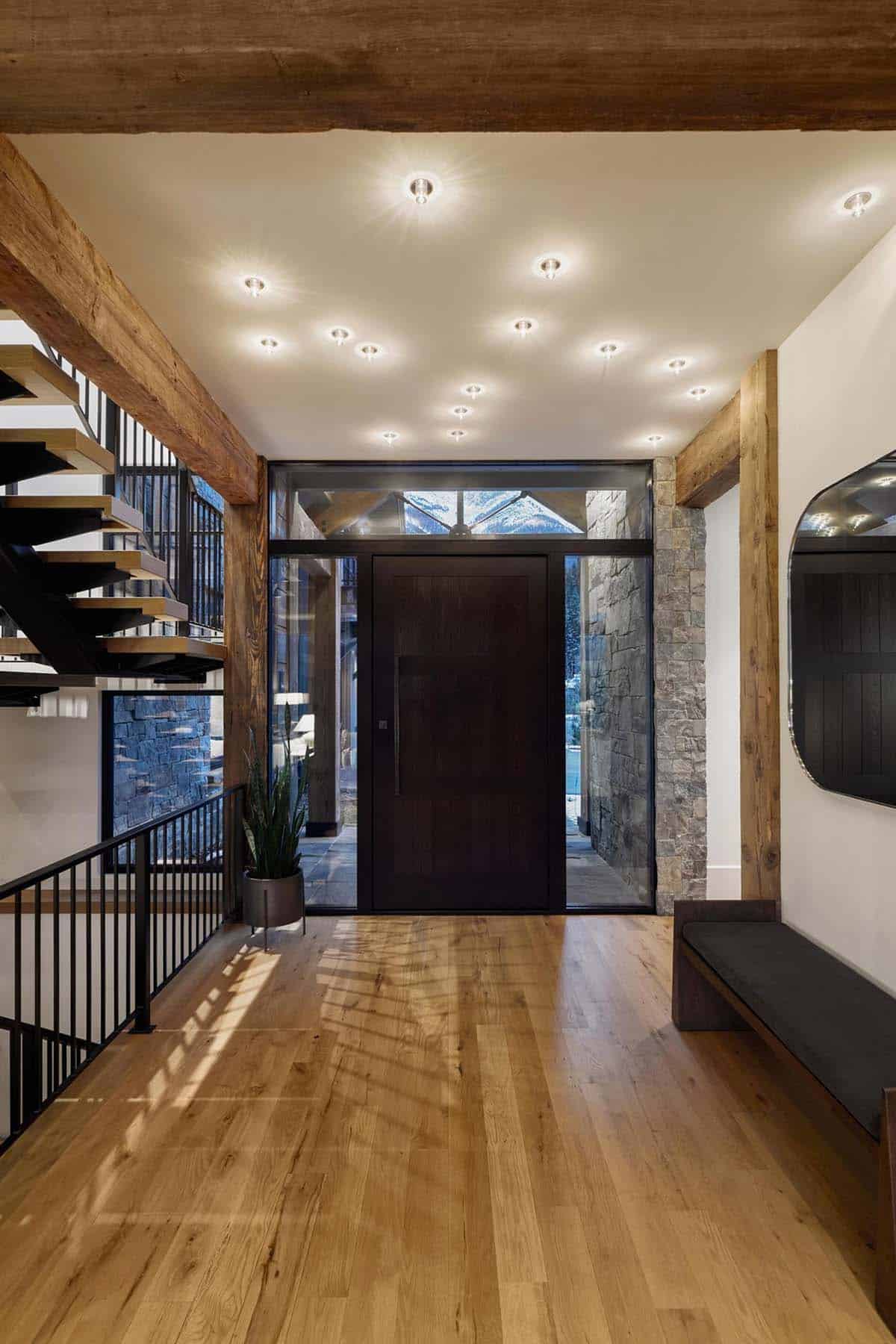 modern mountain house entry
