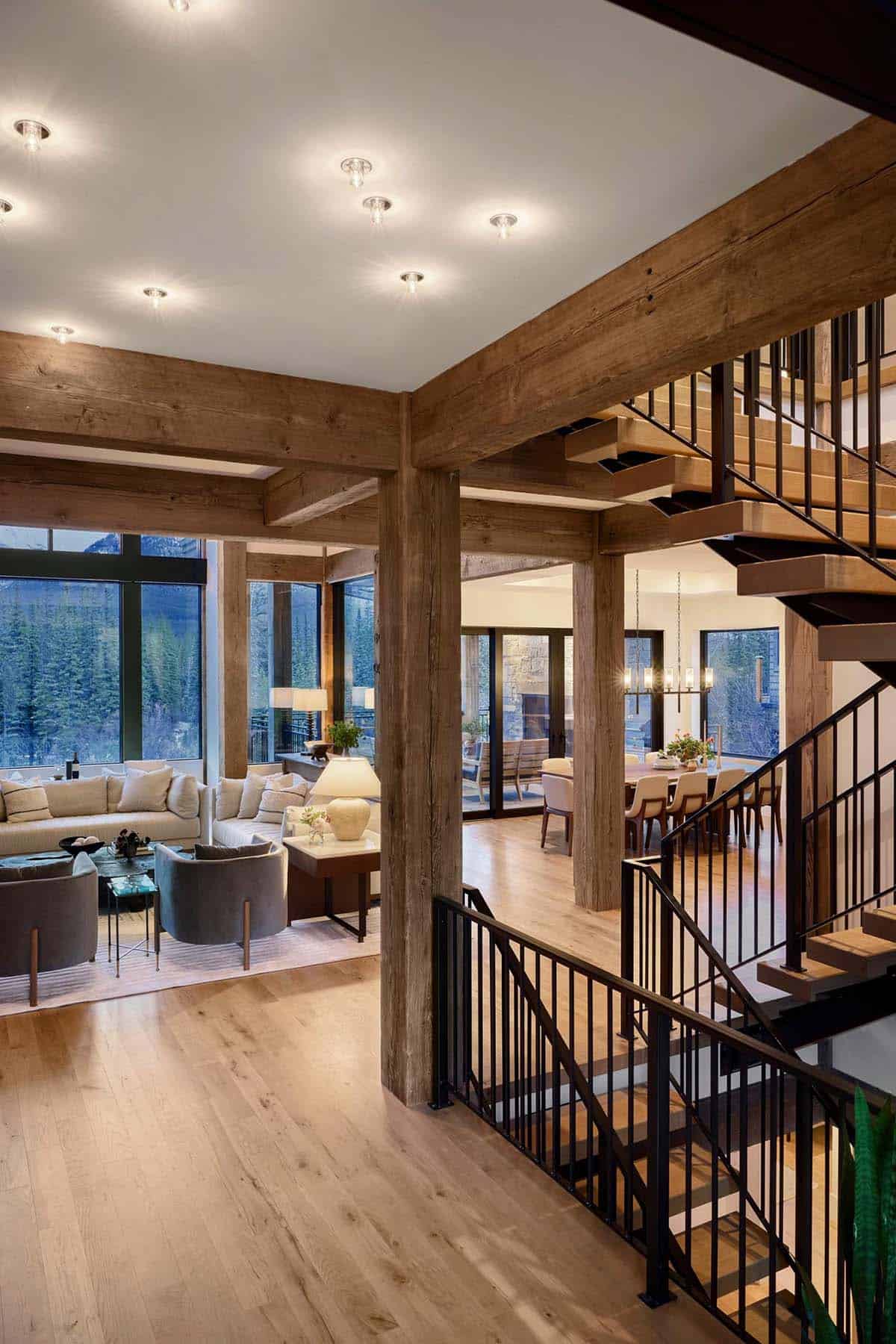 modern mountain style great room