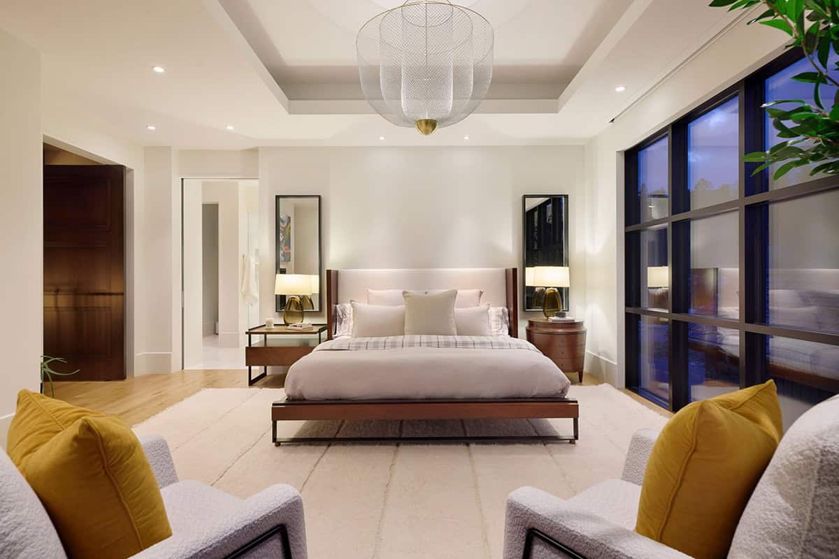 modern mountain style bedroom 