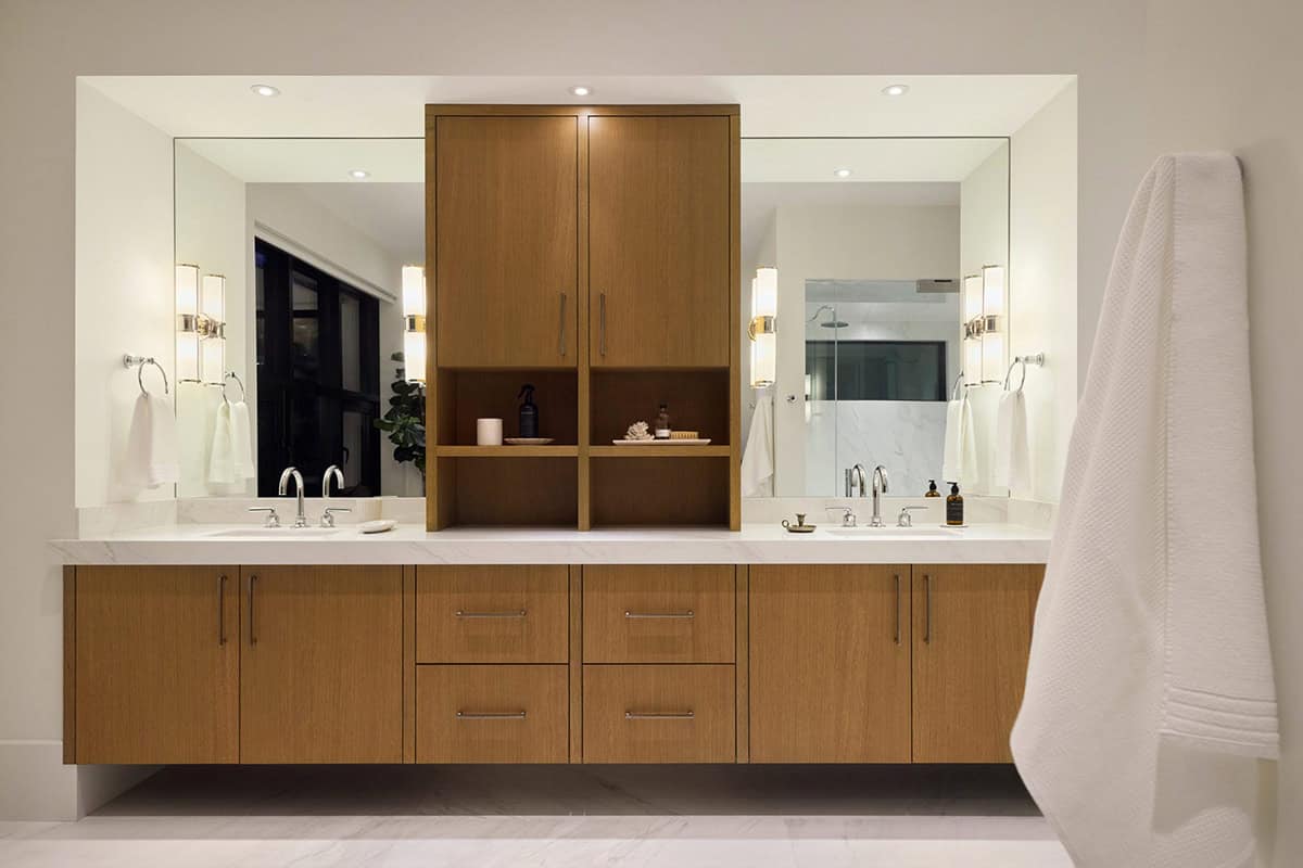 modern mountain style bathroom vanity 