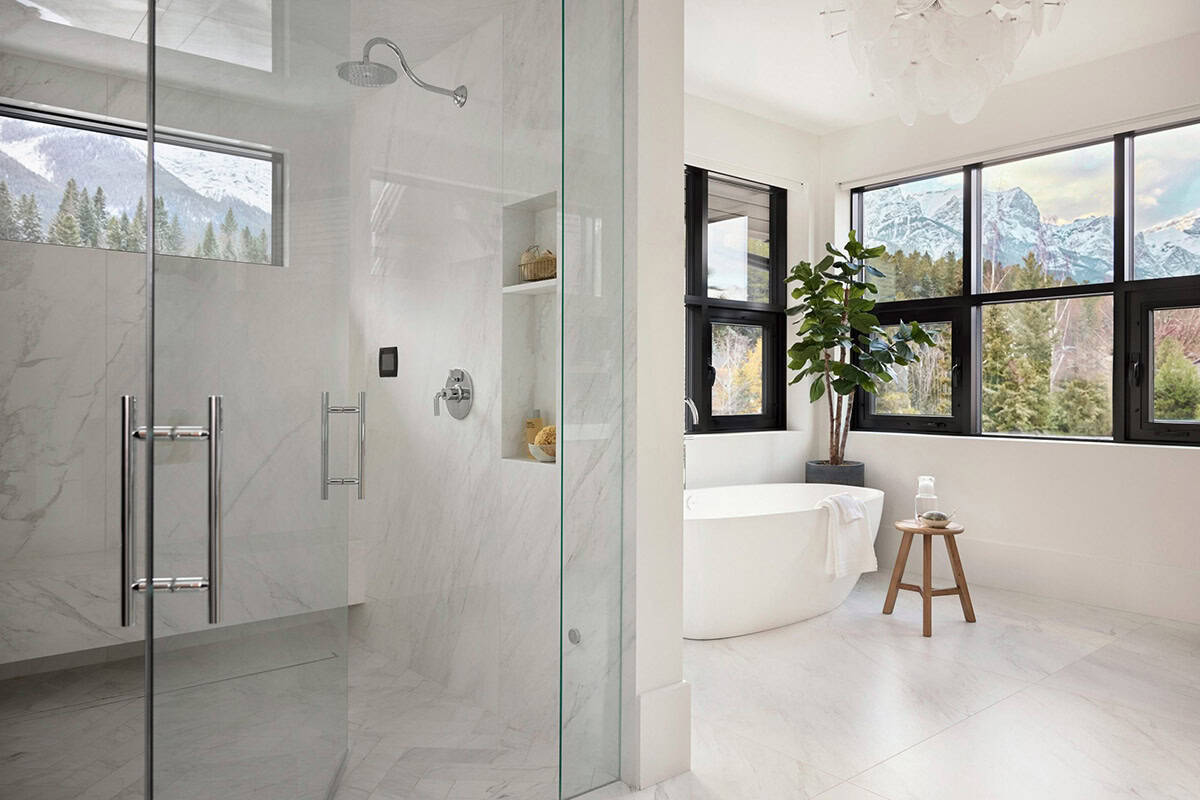 modern mountain style bathroom