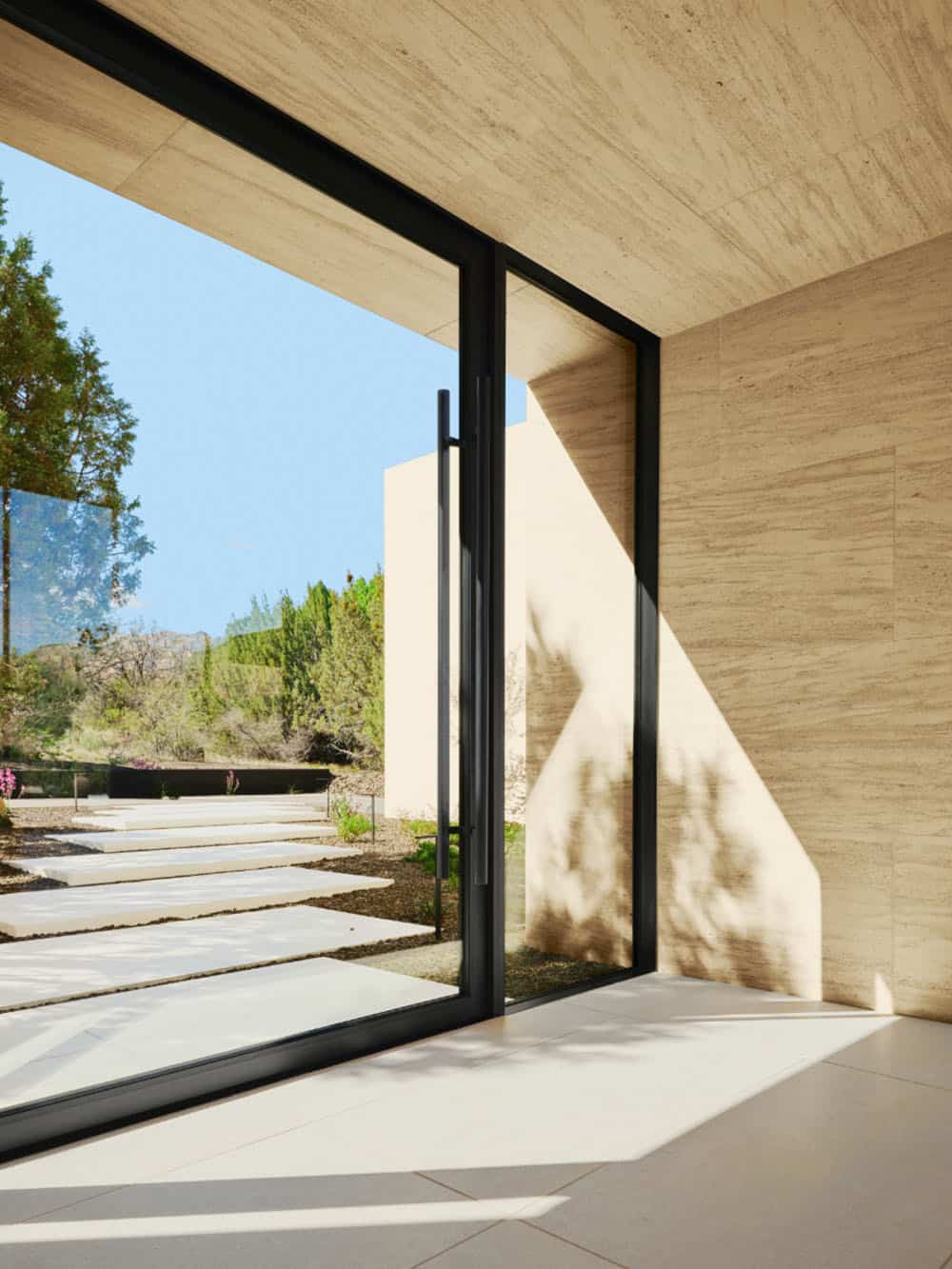 modern mountain home entry