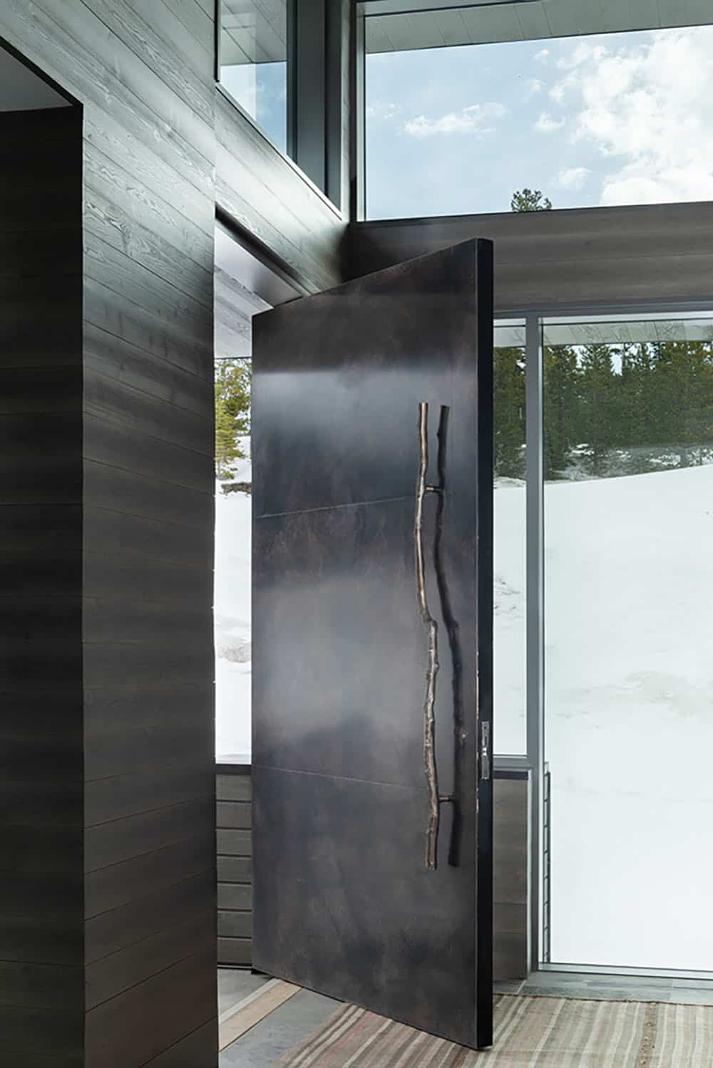 modern mountain home entry