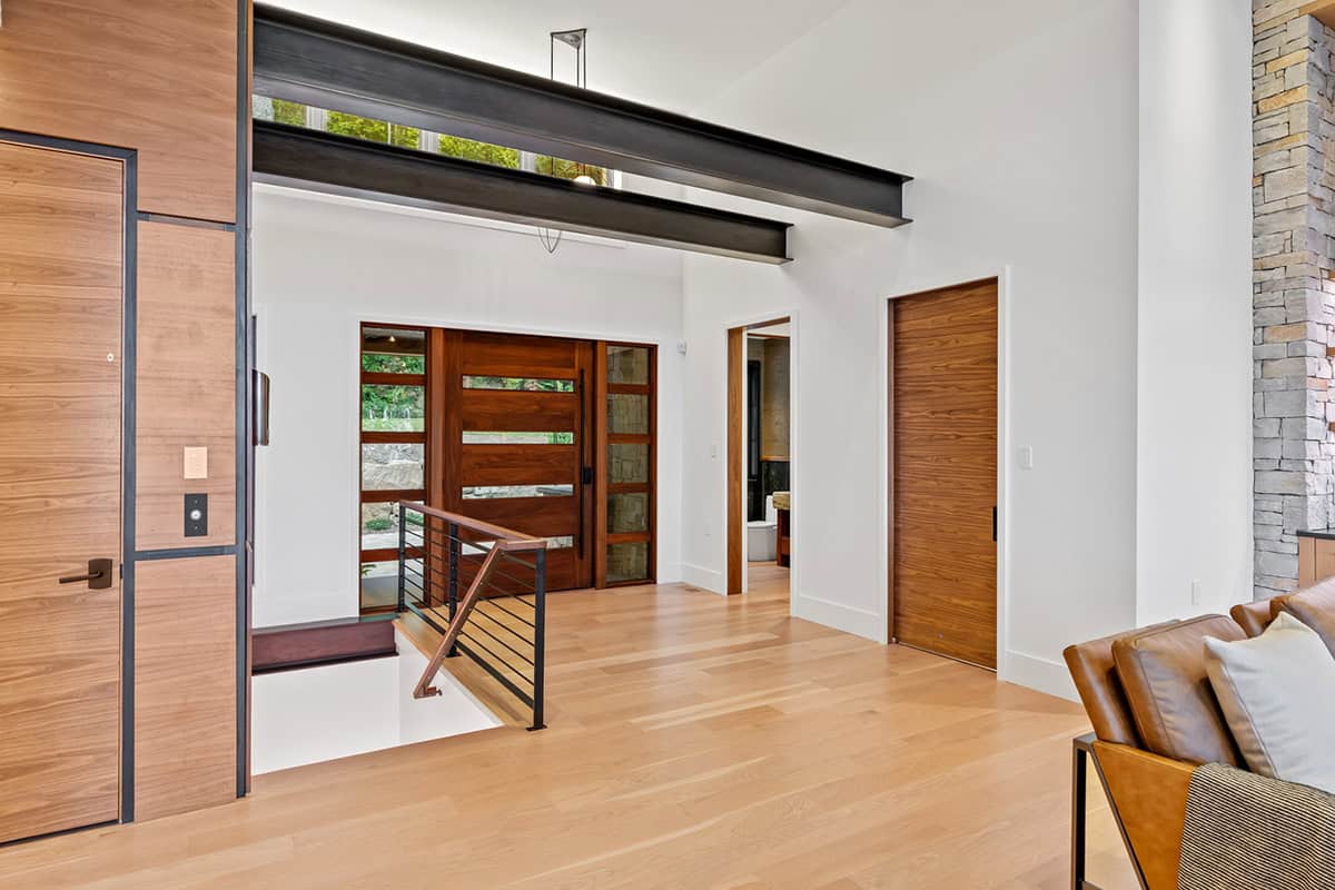 modern mountain home entry