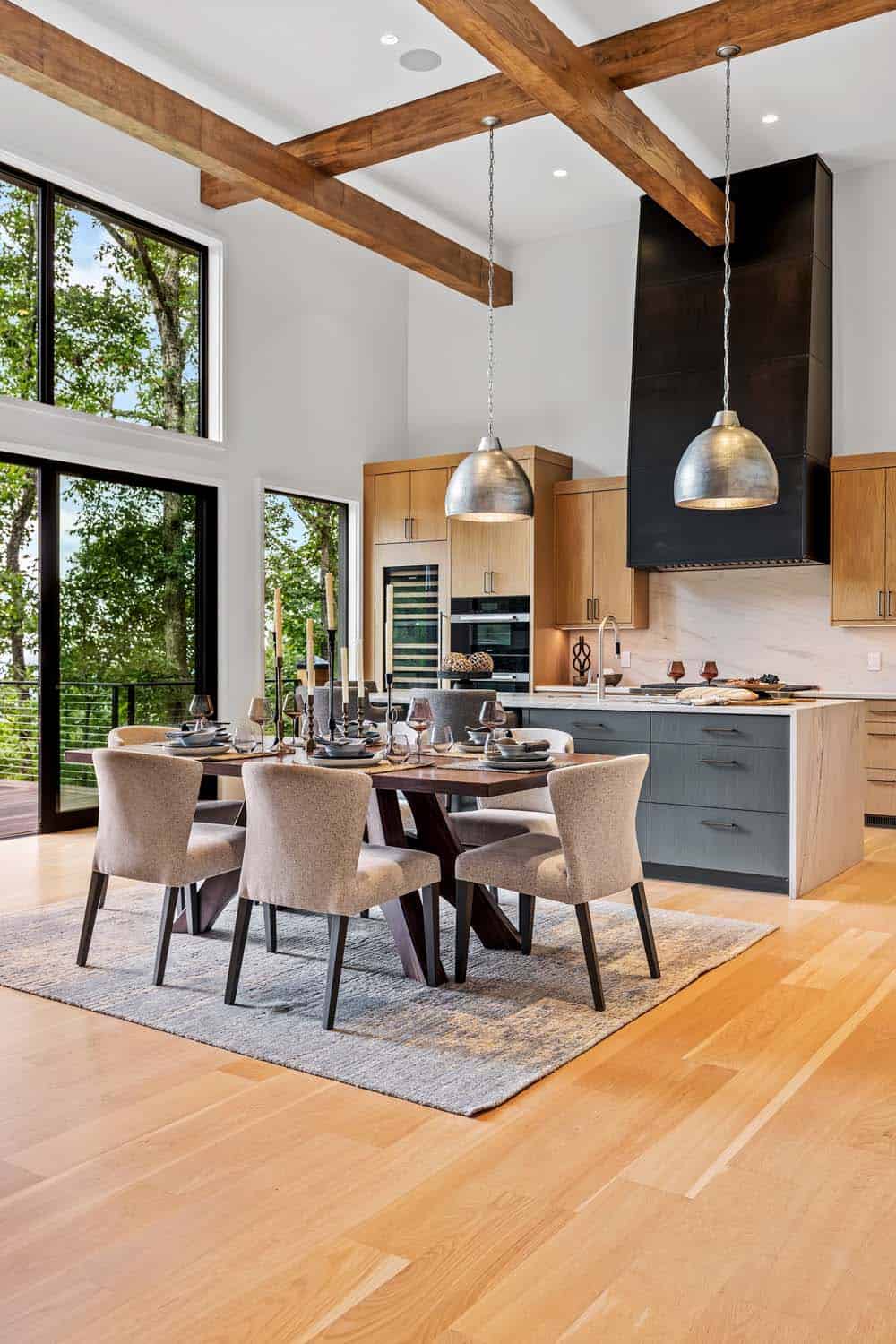 modern dining room and kitchen