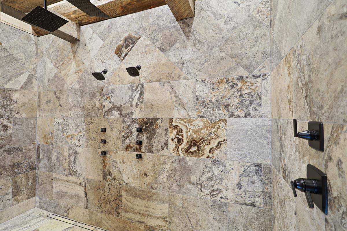 modern rustic bathroom shower