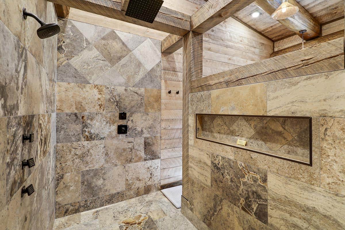 modern rustic bathroom shower