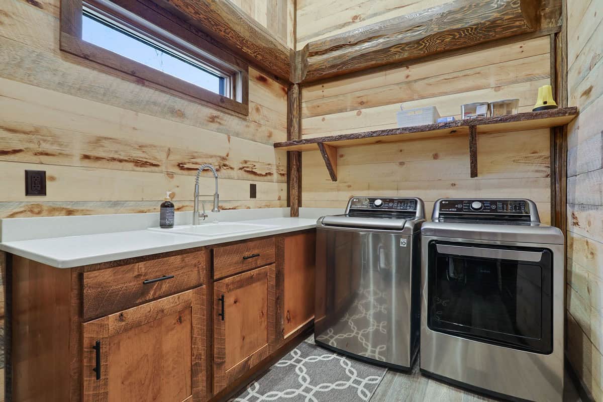 modern rustic laundry room
