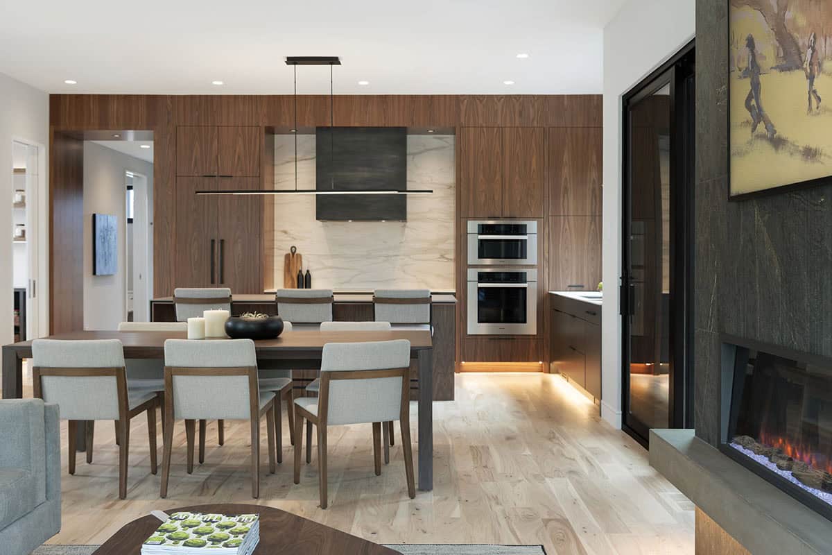 modern dining room and kitchen