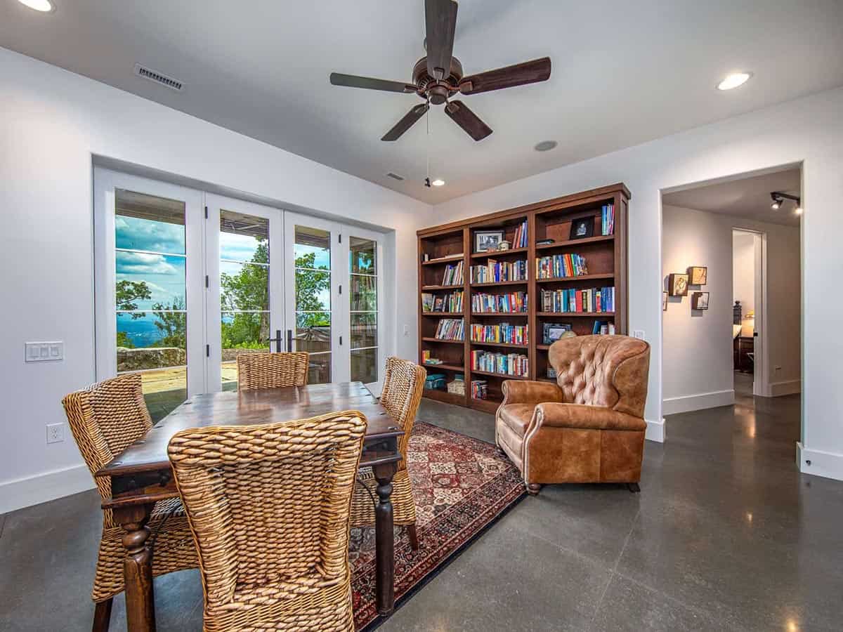 mountain ranch style lower level family room