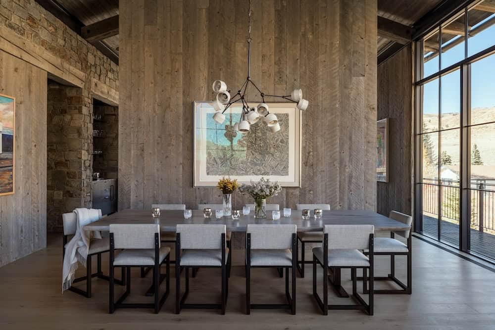 modern mountain style dining room