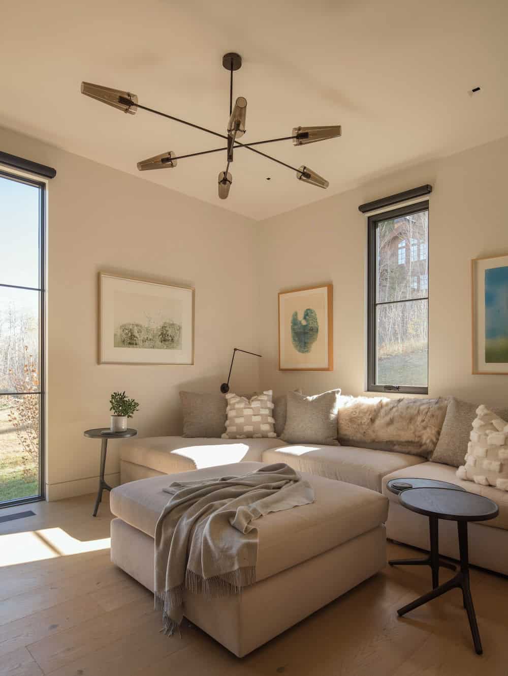 modern mountain style family room