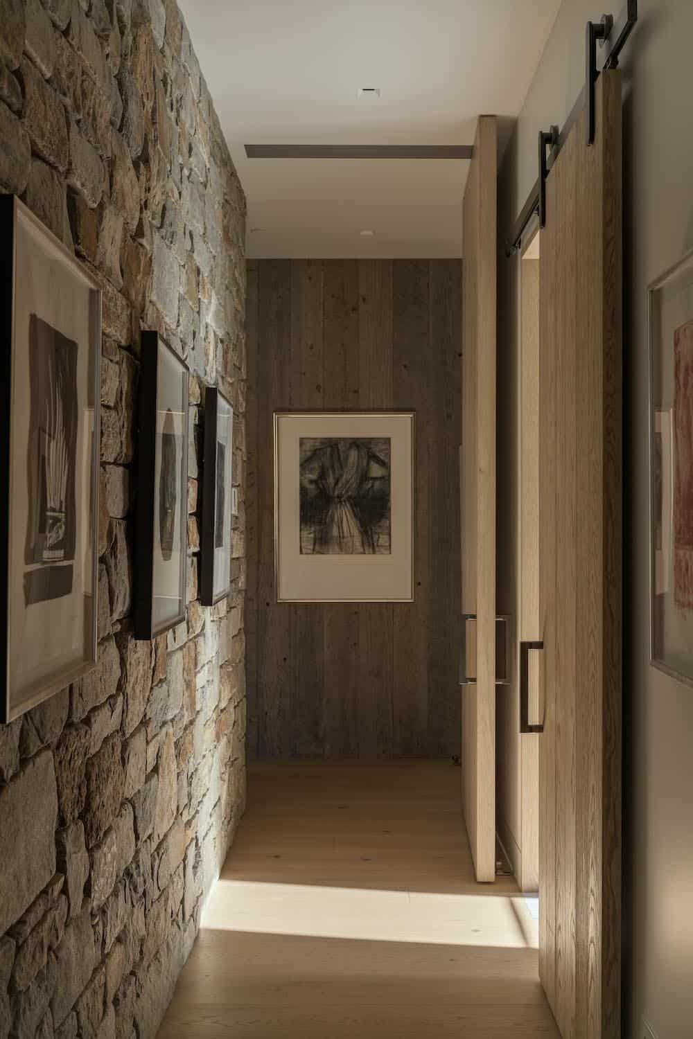 modern mountain style hallway