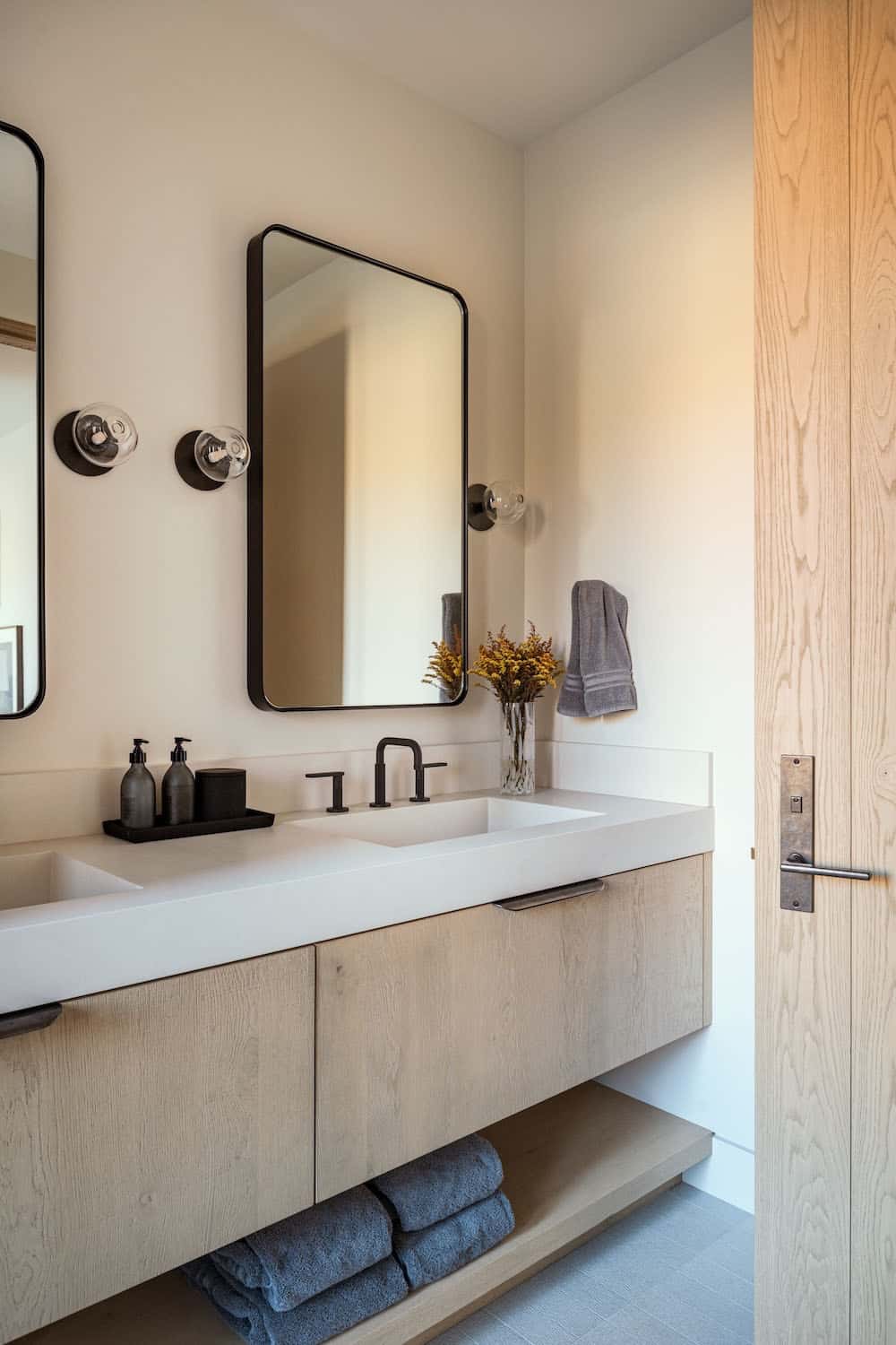 modern mountain style bathroom vanity