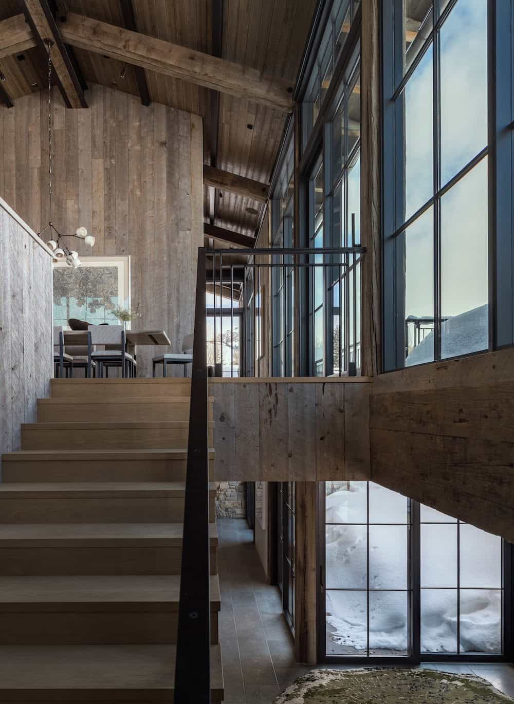 modern mountain style staircase