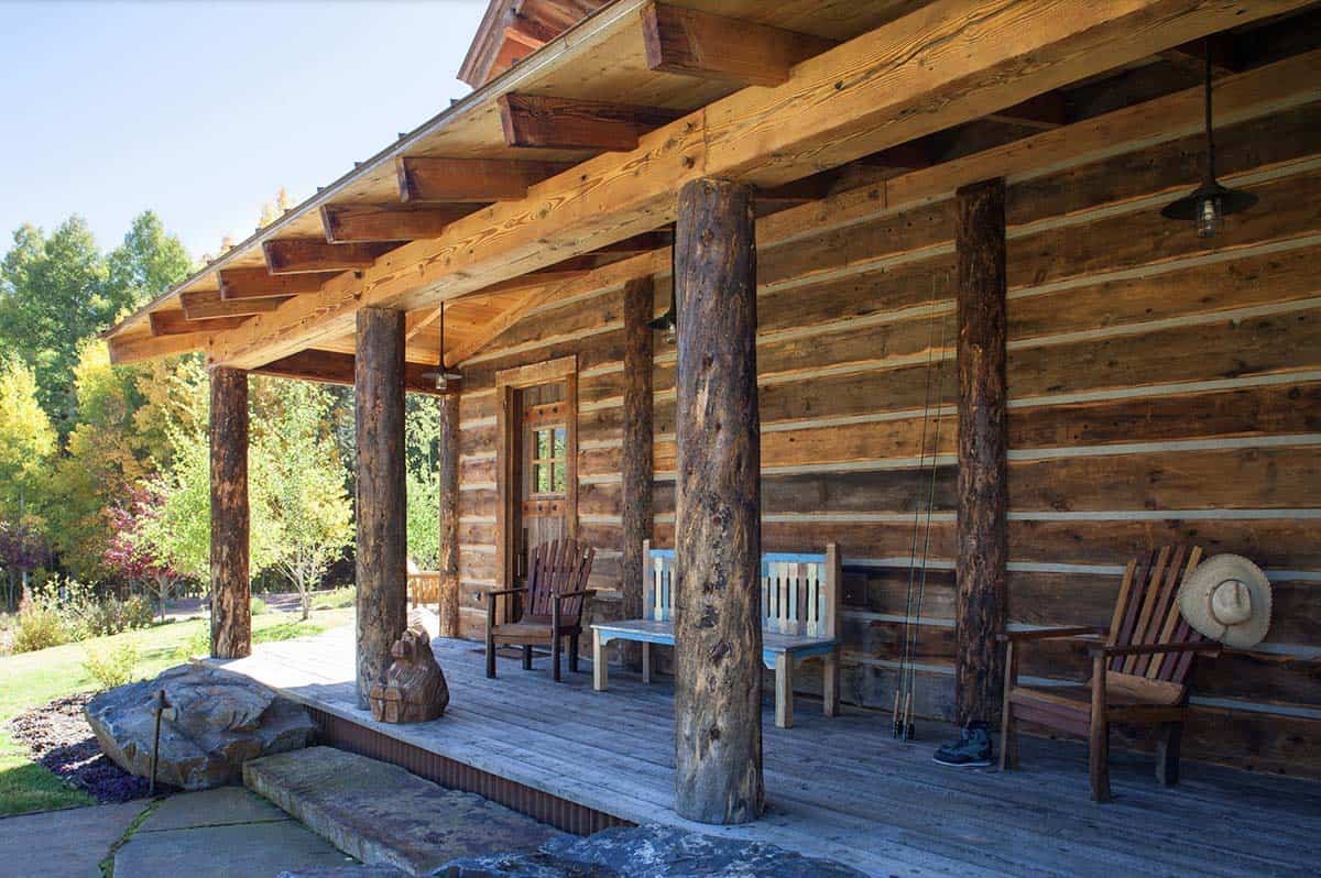rustic ranch house exterior covered porch
