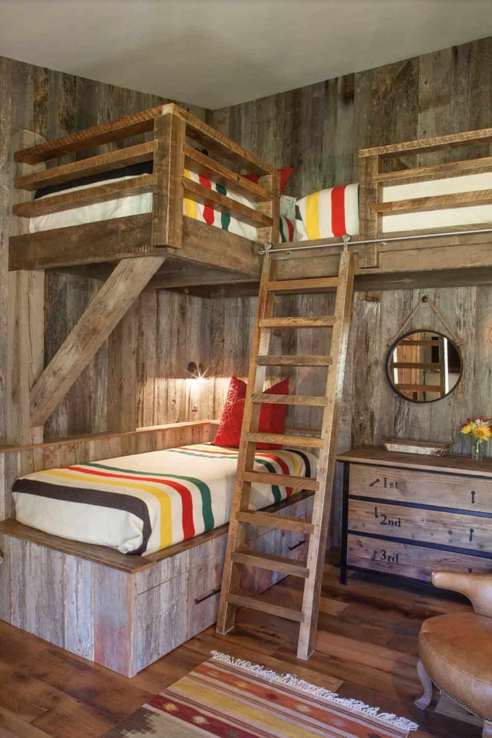 rustic bunk bedroom