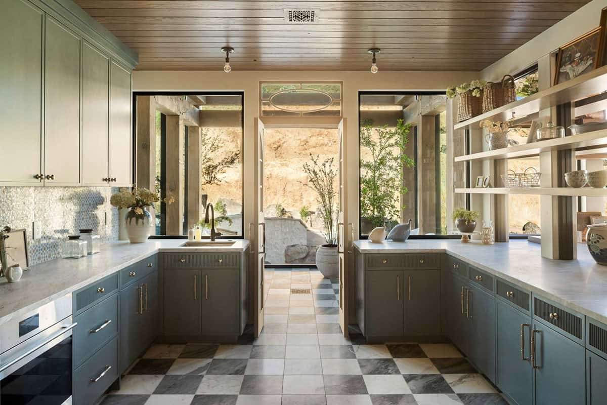 contemporary walk-in pantry