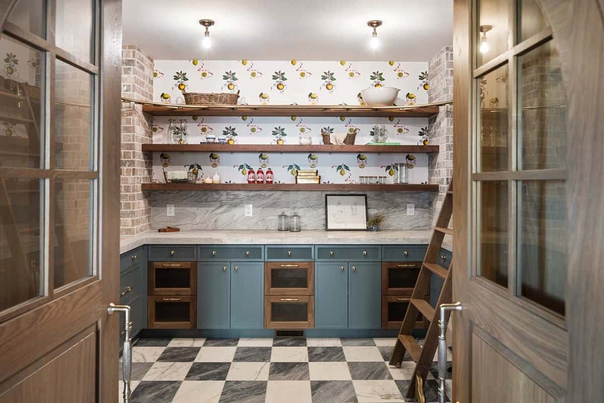 contemporary walk-in pantry