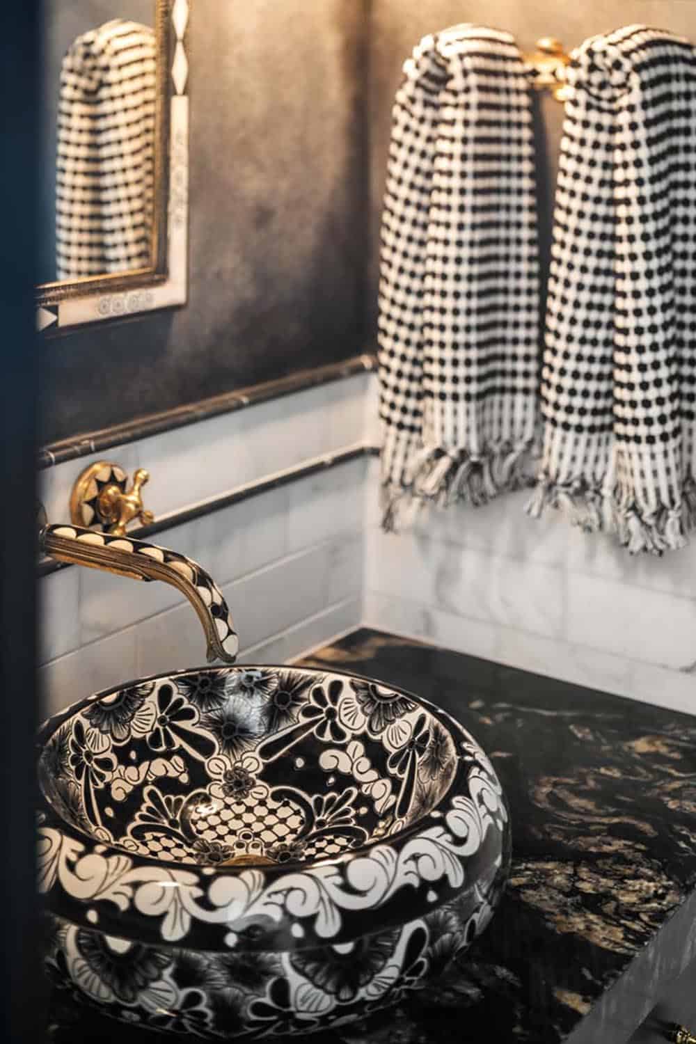 contemporary powder room vanity