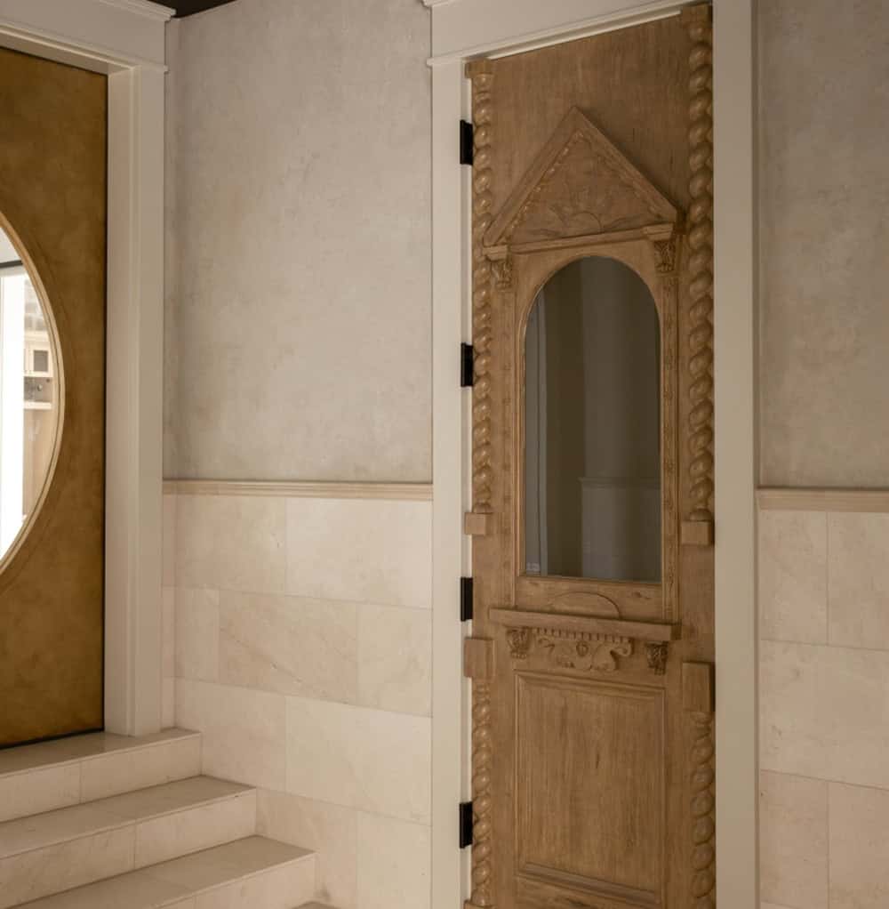 contemporary home theater door
