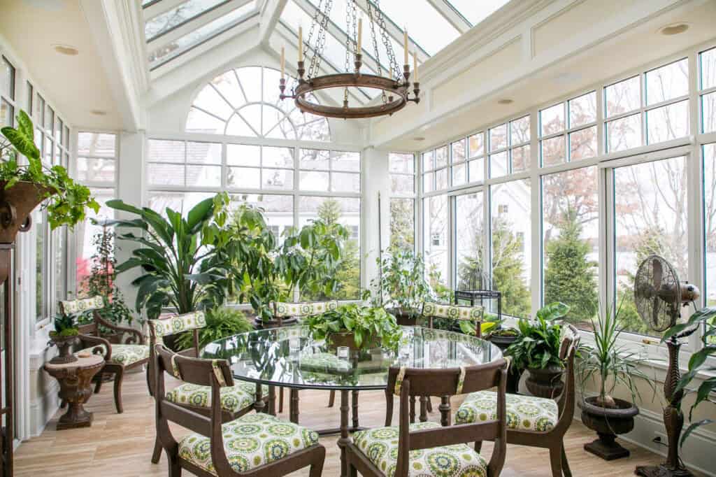 traditional style conservatory with plants