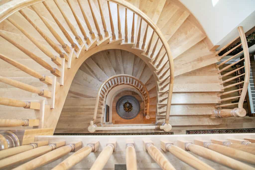 traditional style staircase overhead view